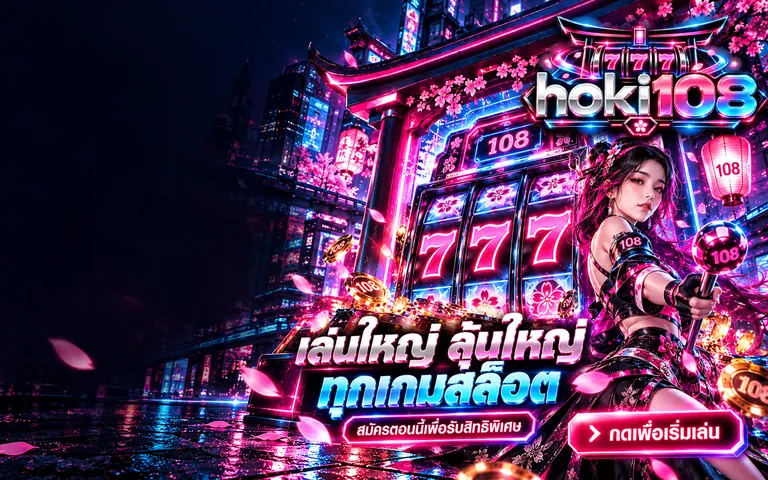 hoki108 เครื่องสล็อตนีออน 777 หน้าประตูโทริอิ เล่นใหญ่ ลุ้นใหญ่ ทุกเกมสล็อต